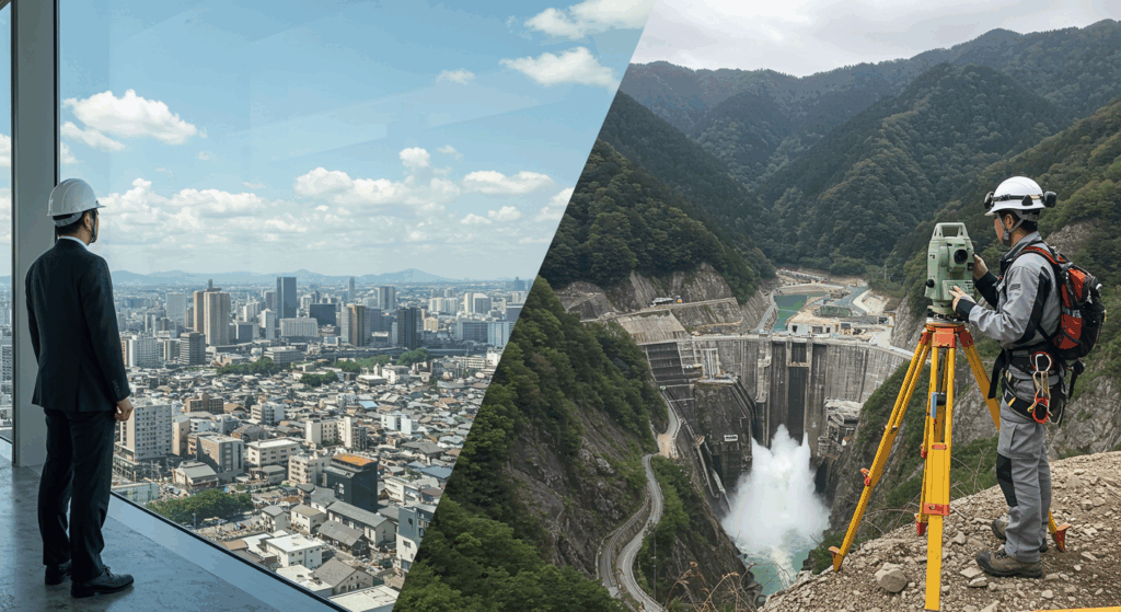 【違いその3】「人工物」と「自然との共生」？仕事のフィールドの違い