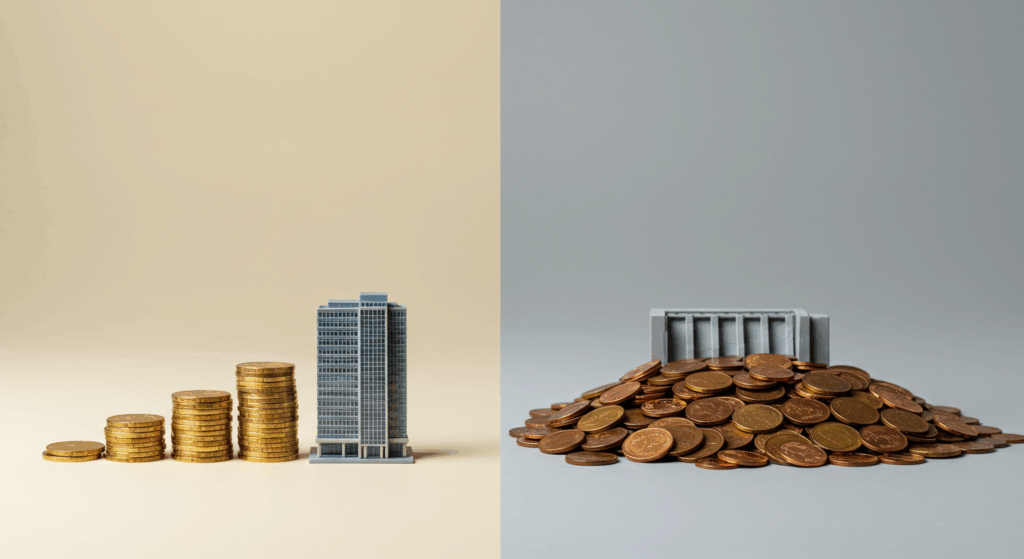 【違いその1】誰のお金で造る？「民間」の建築と「税金」の土木