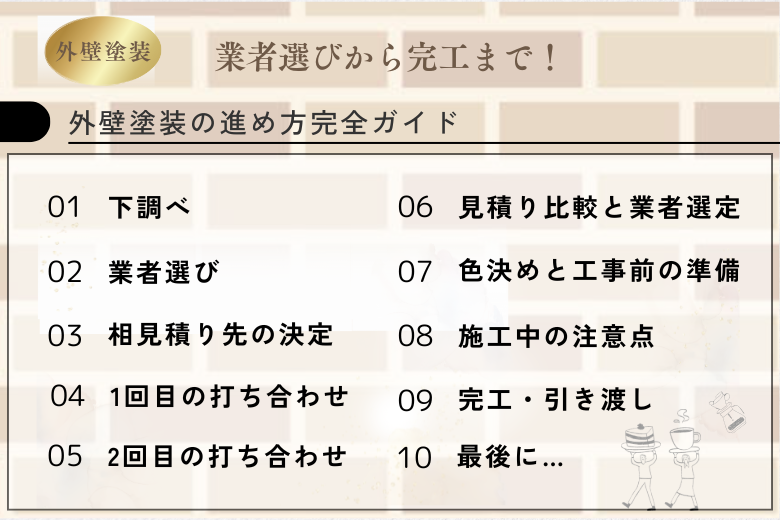 外壁塗装の基本的な流れ