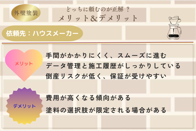 ハウスメーカーに外壁塗装を依頼するメリット&デメリット