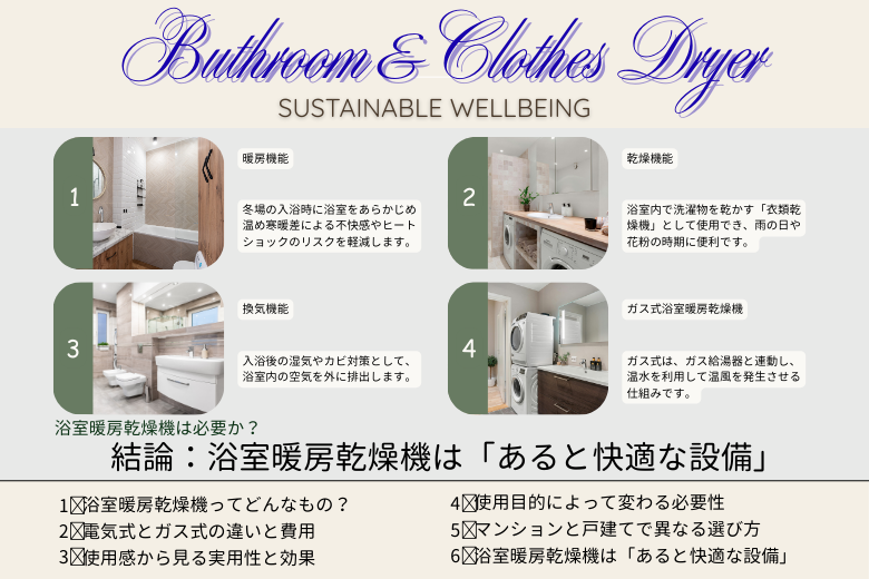 結論：浴室暖房乾燥機は「あると快適な設備」